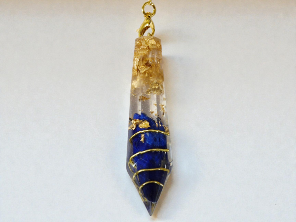 Pendule artisanal orgonite lapis lazuli